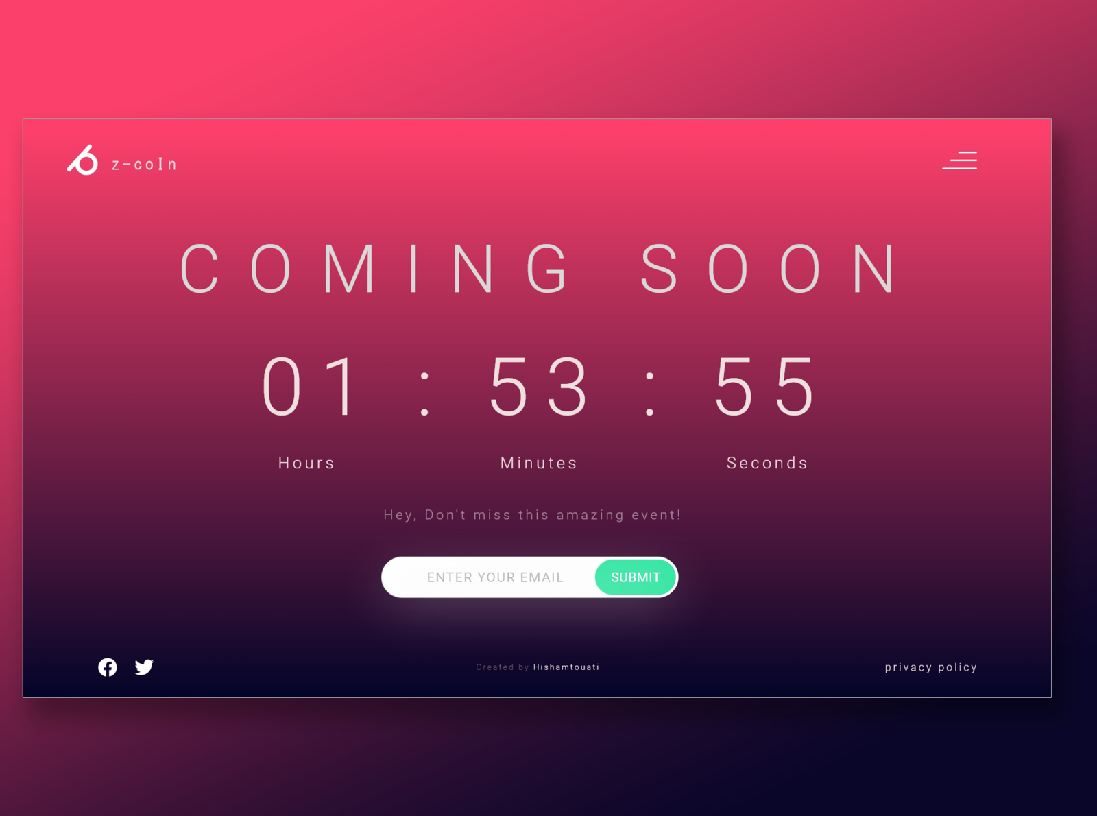 Coming Soon Landing Page